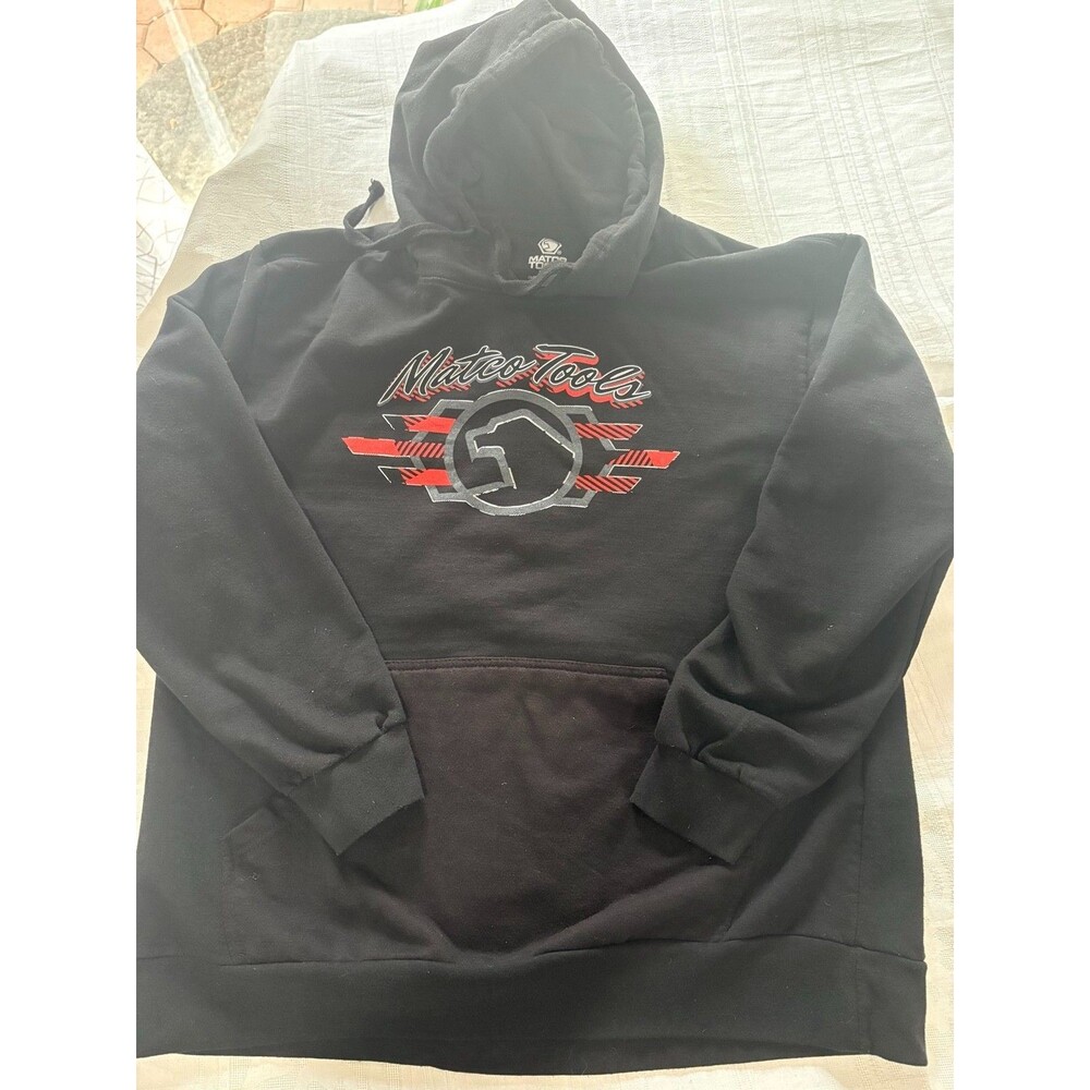 Matco Tools Mens XXL Black Graphic Pullover Hoodie Mechanic Garage Sweatshirt